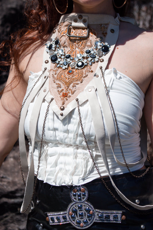 Heartsong Ivory Leather Harness