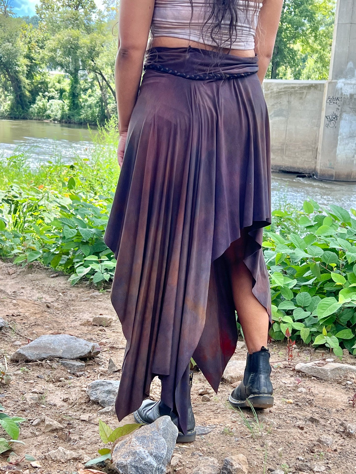 Bruised Plum High Low Bamboo Skirt
