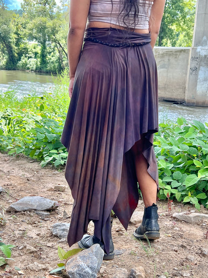 Bruised Plum High Low Bamboo Skirt