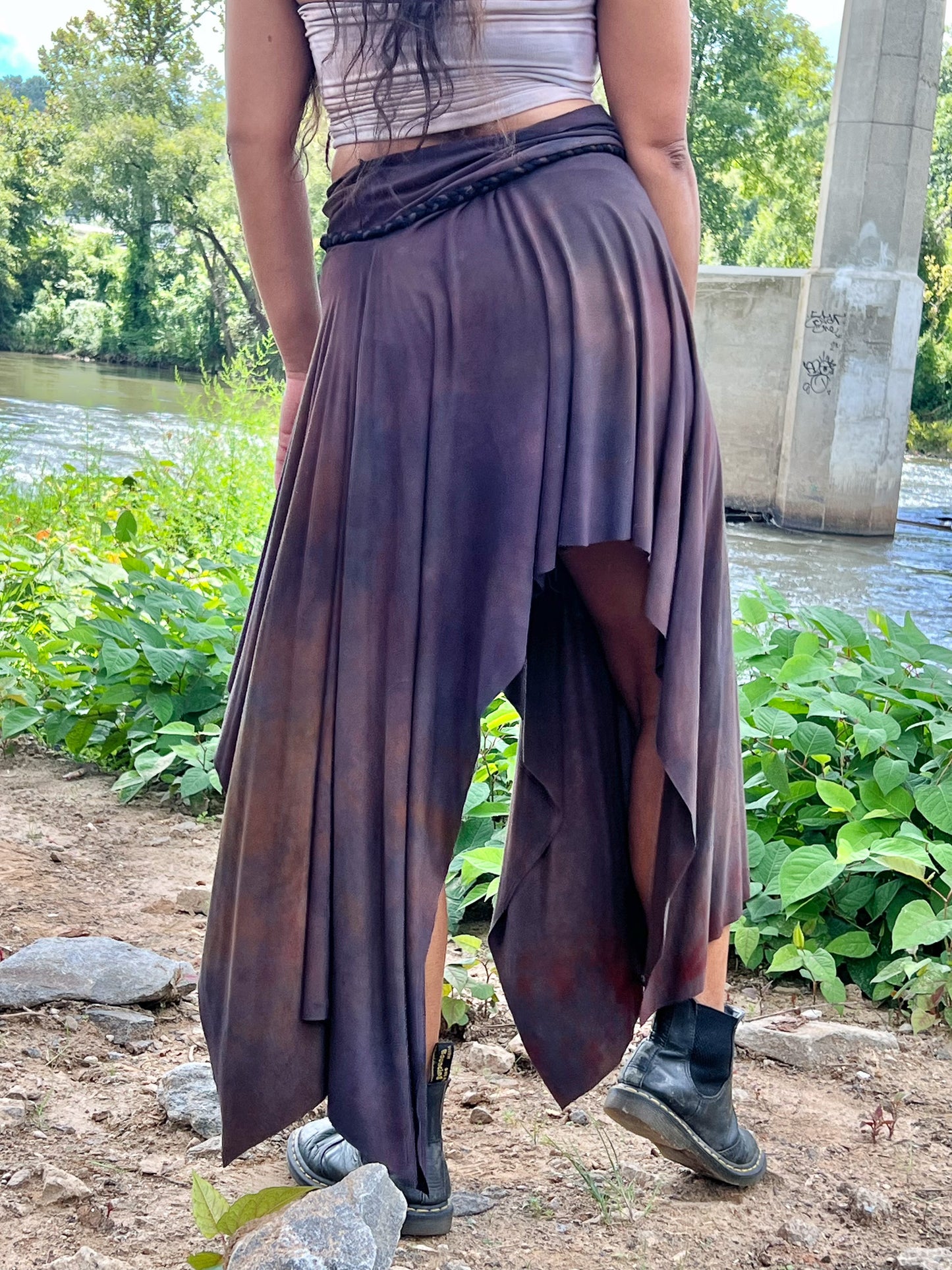 Bruised Plum High Low Bamboo Skirt