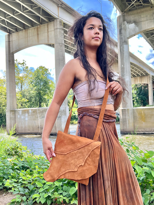 Soft Nubuck Sienna Leather Crossbody Bag