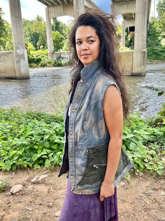 Army Green & Cyan Apocalyptic Vest