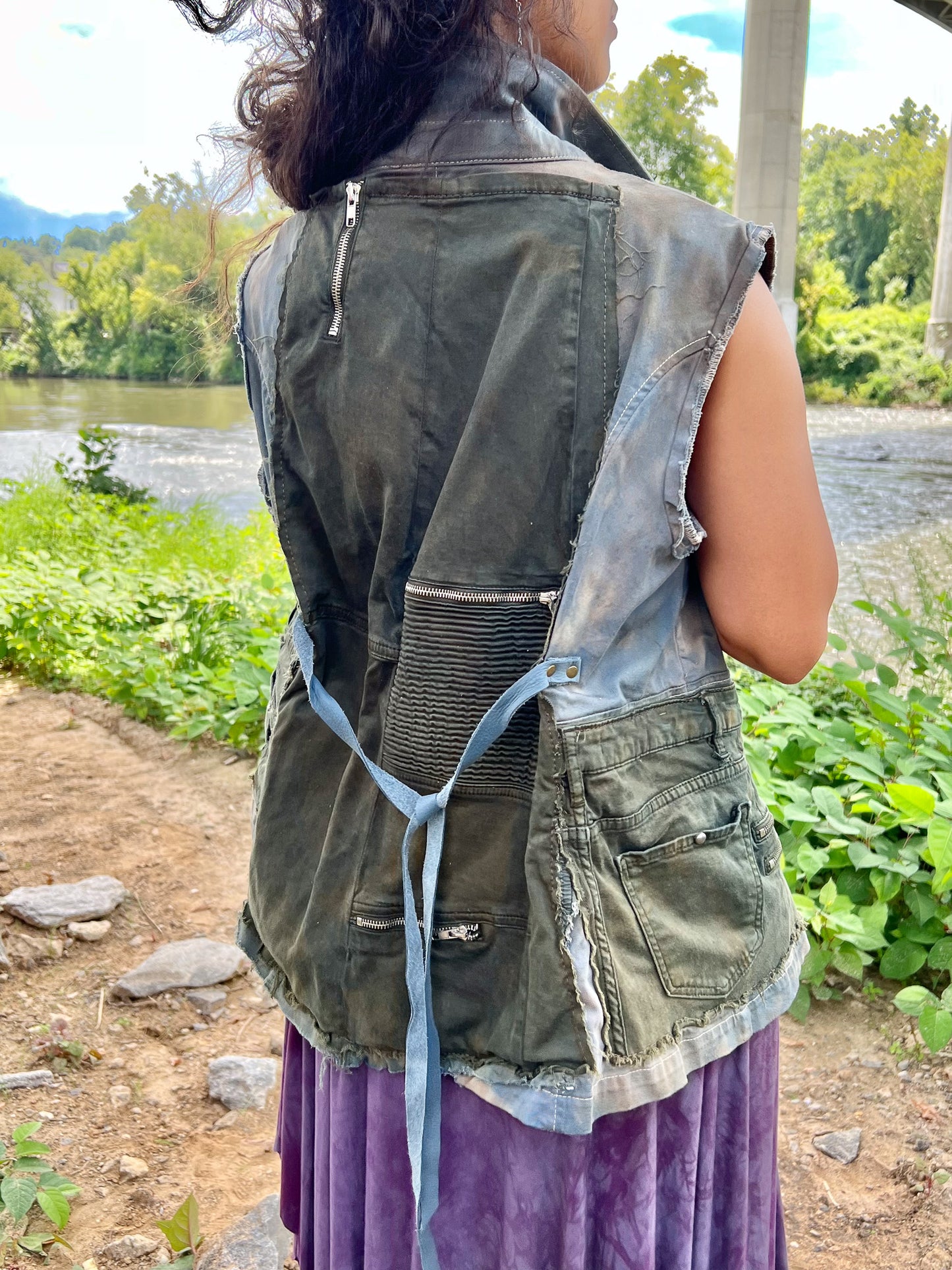 Army Green & Cyan Apocalyptic Vest
