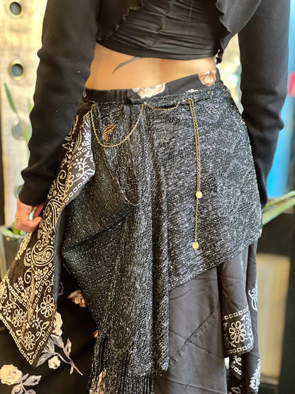 Layered & Chained Dark Goddess Maxi Skirt